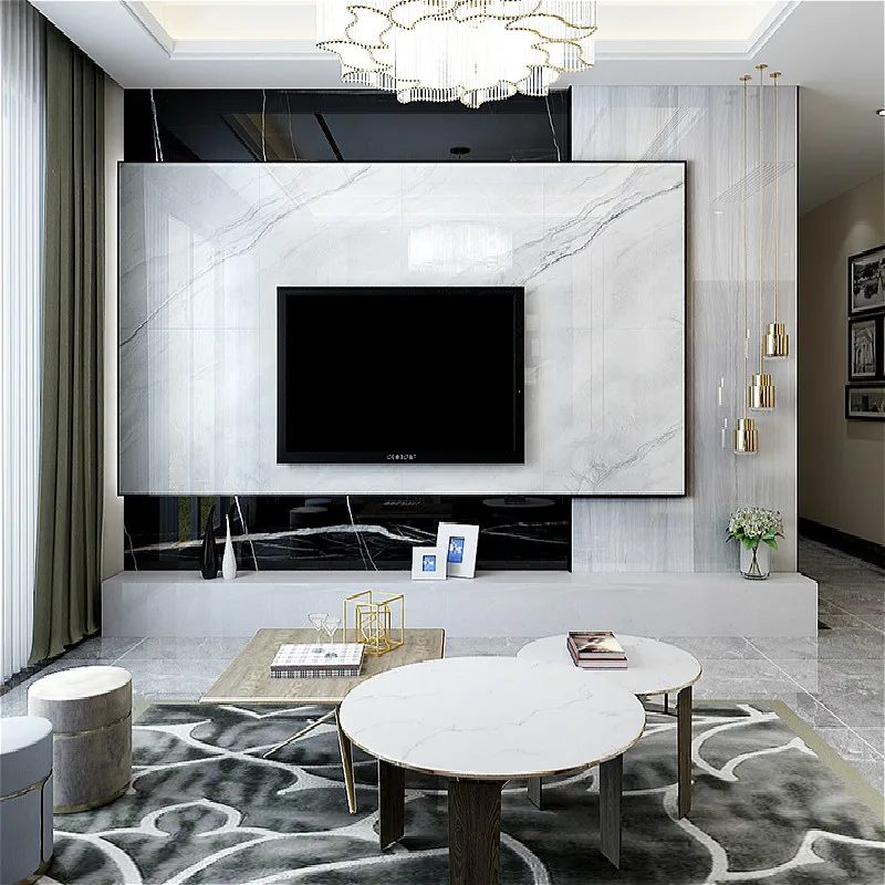 Современный свет Роскошный каменный декоративный шкаф плитка фон настенный шкаф Мраморный ТВ шкаф