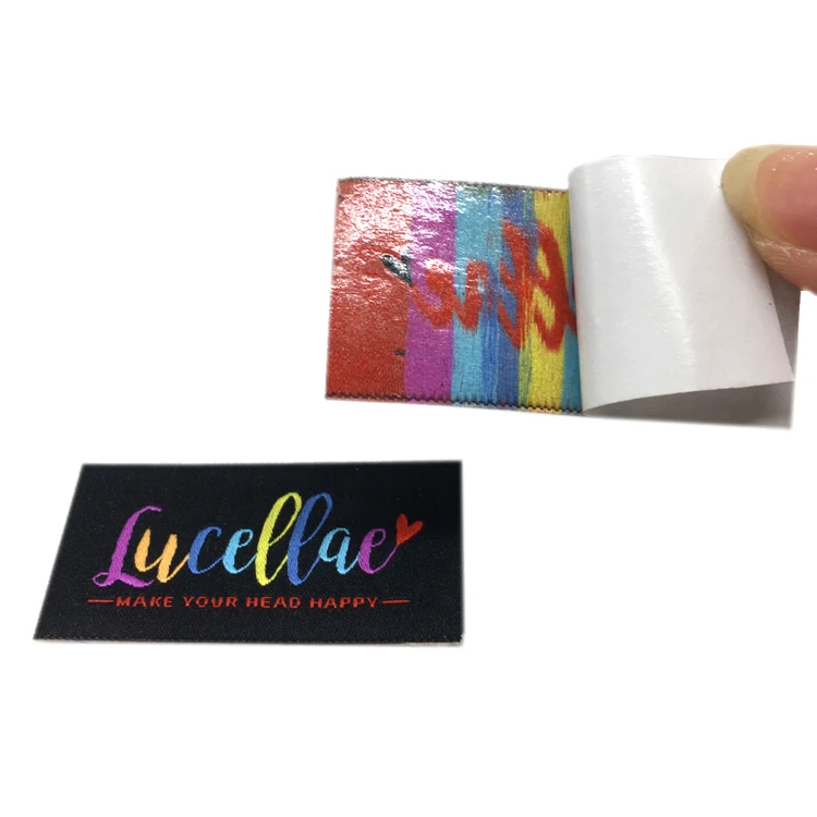 Hot Sale Adhesive Label Clothes Logo Fashion Tags Woven Sticker Label For Clothing