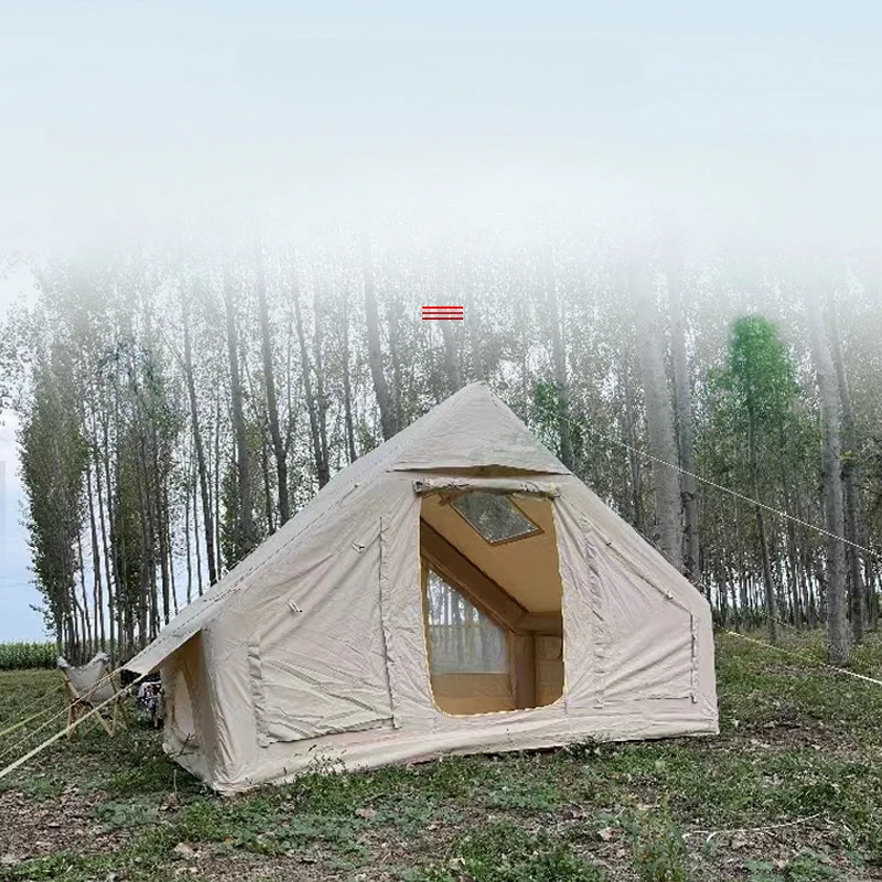 Cotton Air Pole Glamping Inflatable House Camping Tent