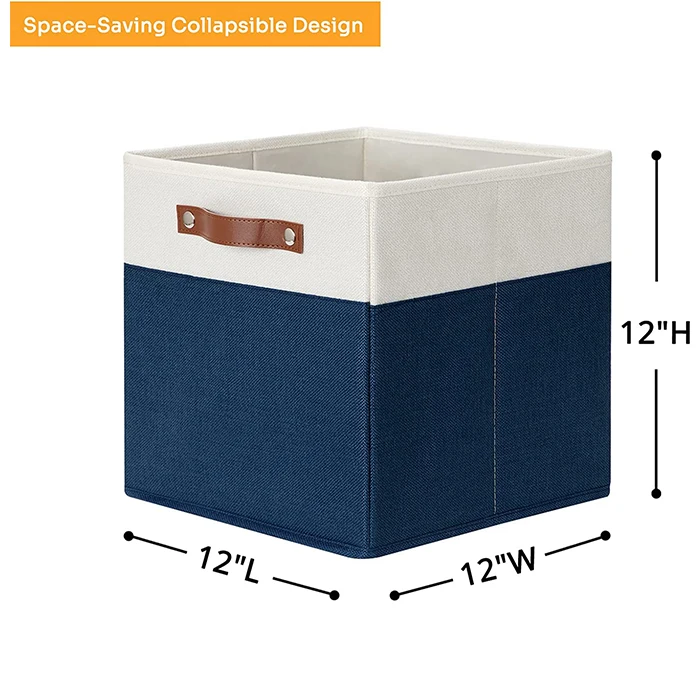 Customized 4 Pack 12 Inch Collapsible Organization Household Items Cube Bins Closet Box Storage For Home