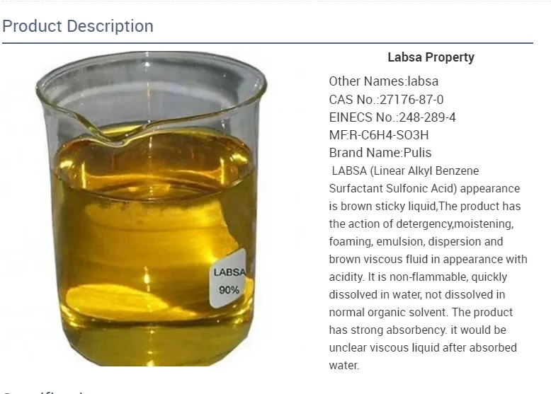 LABSA / linear alkyl benzene sulphonic acid / DETERGENT