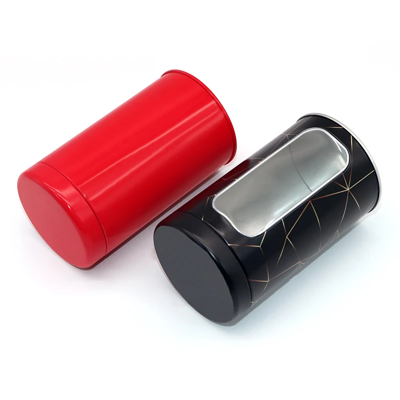 Wholesale food grade vintage tea tins box packaging large eco friendly metal tea coffee can round tin container for tea