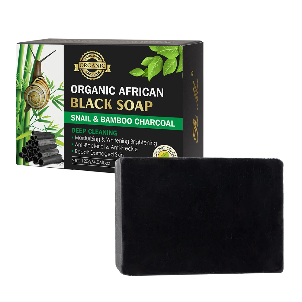 Skin Care Soap Snail &Bamboo Charcoal Organic Deep Cleaning Lightening Handmade Natural Soap