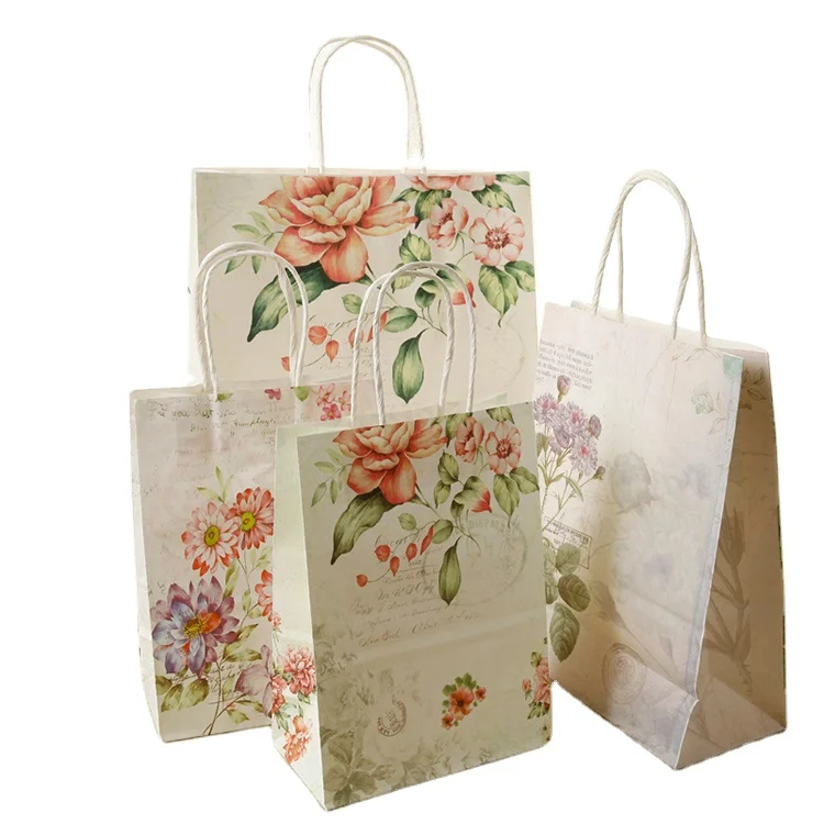 
hot seller eco-friendly machine made kraft paper carrier bag wholesales manufacturer 
