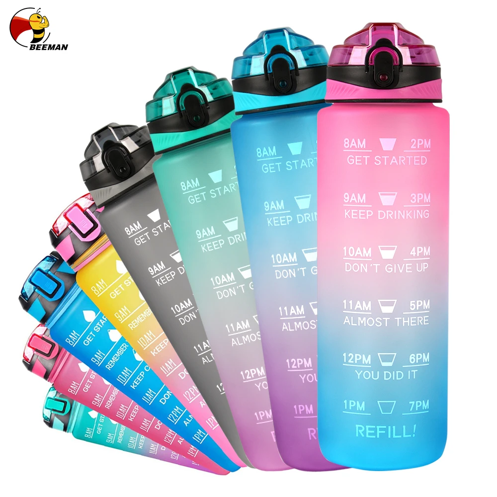 Beeman Motivational Bpa Custom Logo Sport For Kids Motivational Insulated Plastic Water Bottle With Time Marker