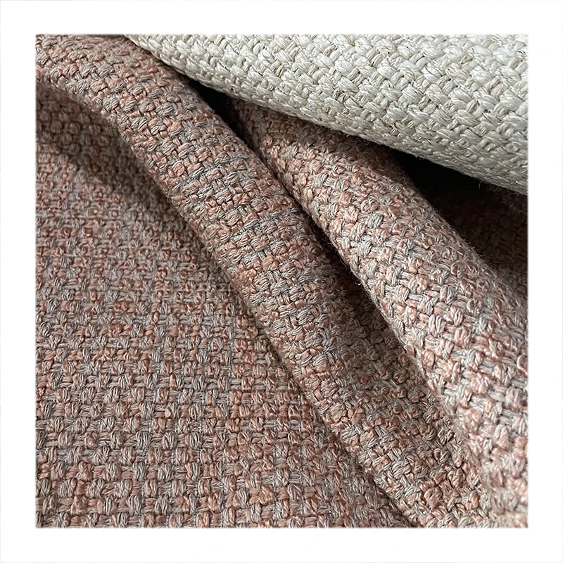 Thickened  Polyester Textured Cotton Linen Blended Plain Colors Upholstery Textile Sofa Fabric