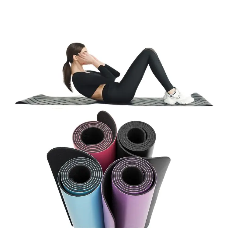 Противоскользящий эко стартер Модный водонепроницаемый натуральный резиновый коврик для йоги ПУ