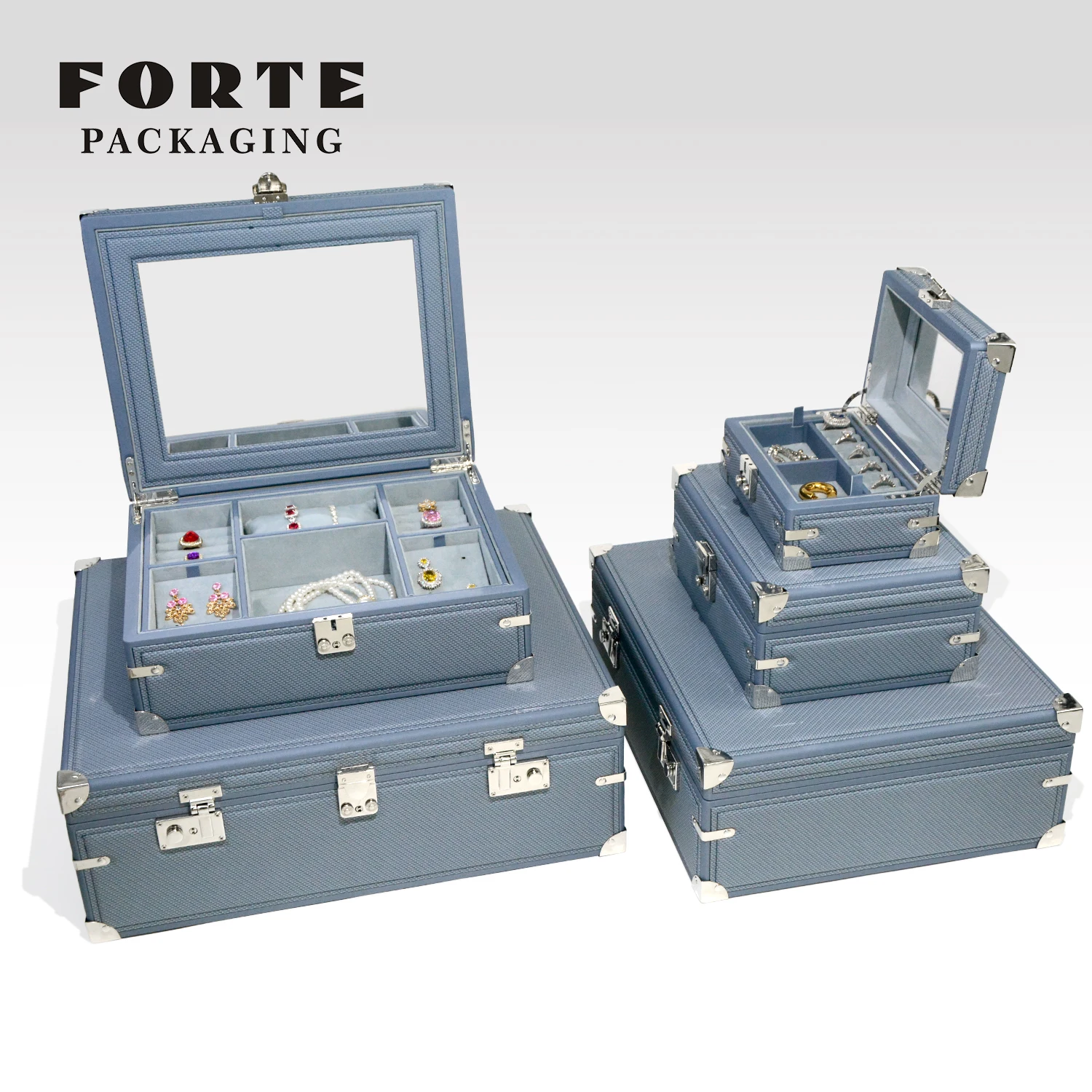 FORTE новый стиль органайзер для ювелирных изделий из искусственной кожи кольцо-многофункциональный контейнер логотип замок