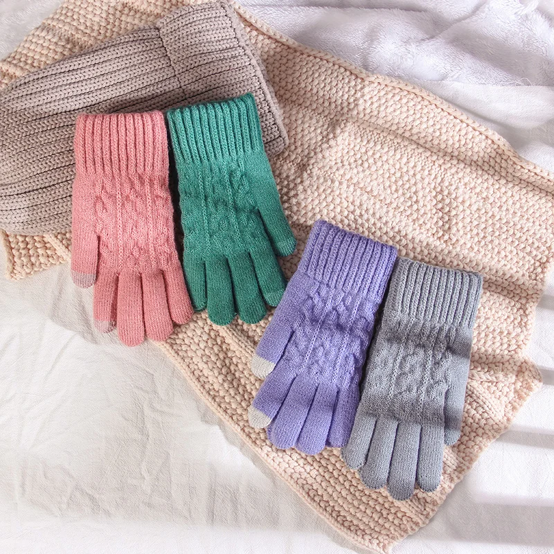 Зимние женские перчатки оптом, женские перчатки на флисе, красочные женские перчатки для девушек