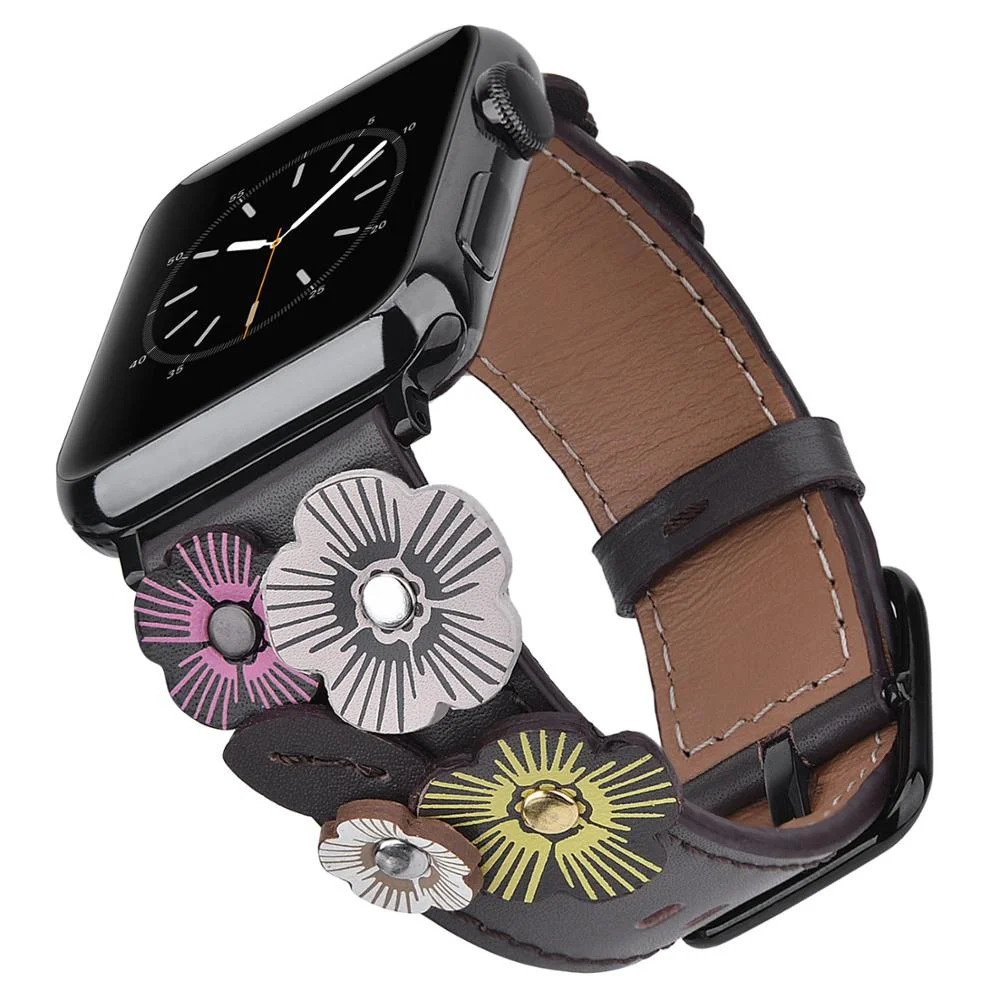 Correa Two Pieces Vintage Genuine Leather Apple Watch band Zulu Loop Smart Watch Straps For Apple Watch Series 3 4 5