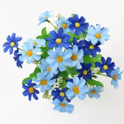 One Bouquet 7 Branch 28 Heads Cute Silk Daisy Artificial Decorative Flower DIY Wedding Flower Bouquet Home Room Table Decoration