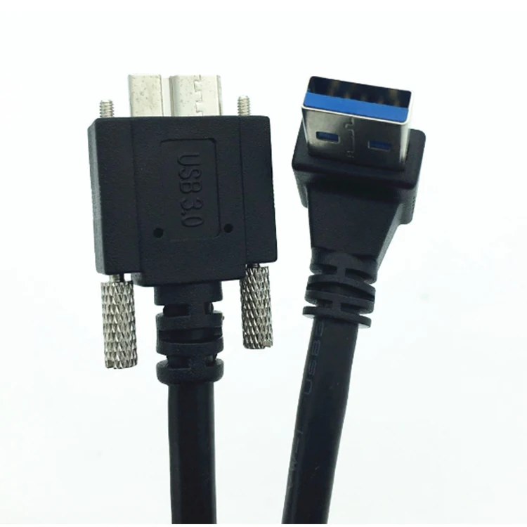 USB 3.0 Right-Angle Downward Elbow to Micro B 3.0 9-Core Tinned Copper Wire Factory High Speed Cable