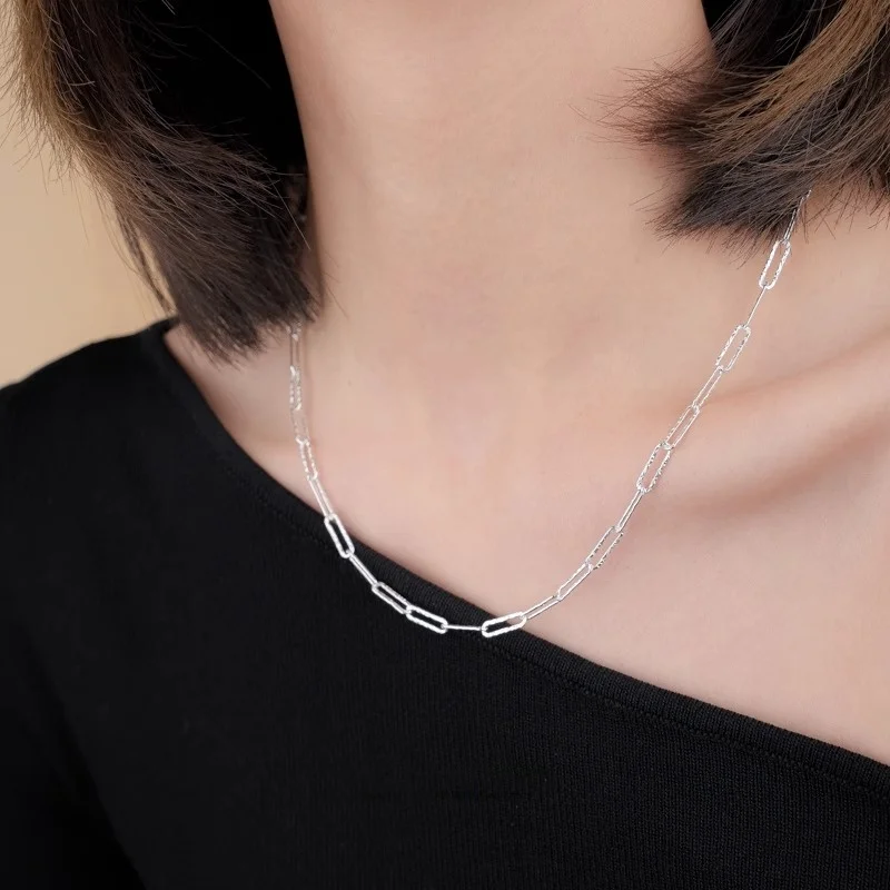 S925 sterling silver carpool flower chain cold wind full star beautiful flower chain very simple silver necklace women wholesale