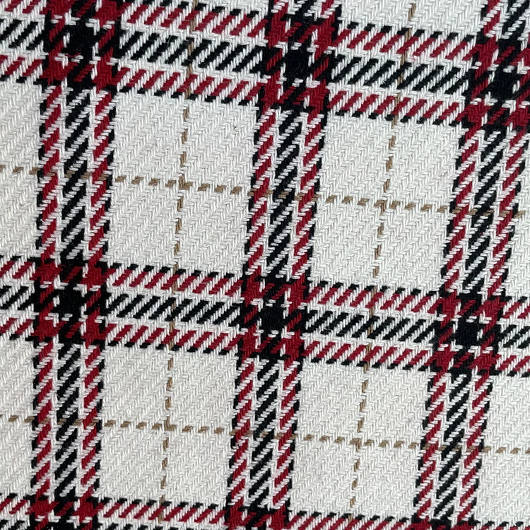 Wholesale Classic Plaid Desgin Polyester Wool blend woven tweed fabric