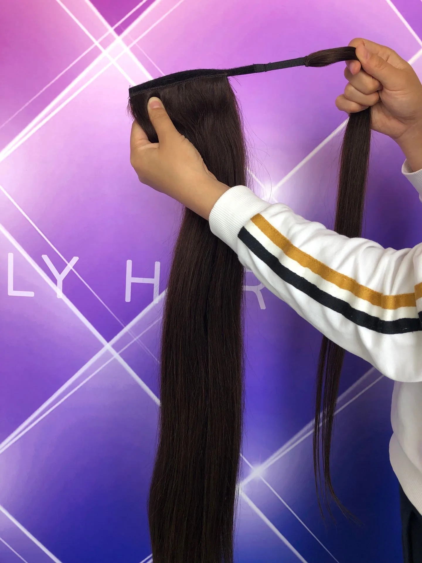 
Wholesale Buy 10 To 30 Inch Indian human hair drawstring ponytail for woman 