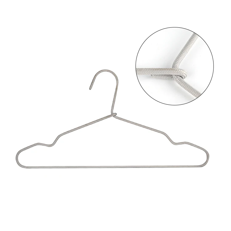 Custom Ultra Slim Space Saving 1Pc Nylon Wrapped Metal Non Slip Suit Hangers For Clothing Suit Top Tie Shirt Skirt Pant
