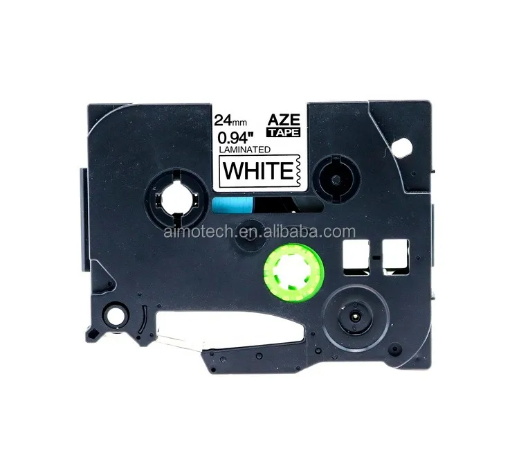 Aimo Laminated Cassette Tapes 24mm Black on White Aze-251 Label for Brother