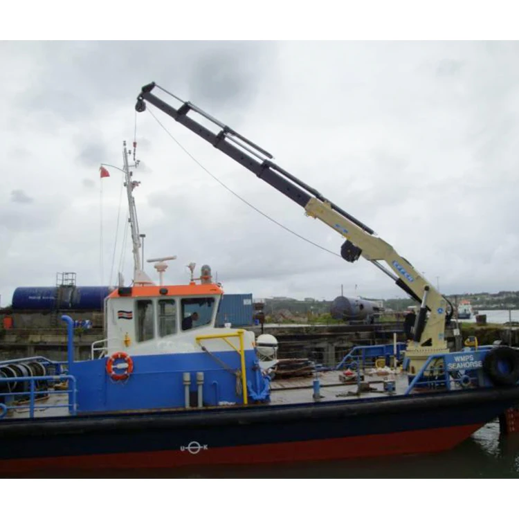 Remote control telescopic boom complete marine crane hydraulic crane 2 ton for marine crane