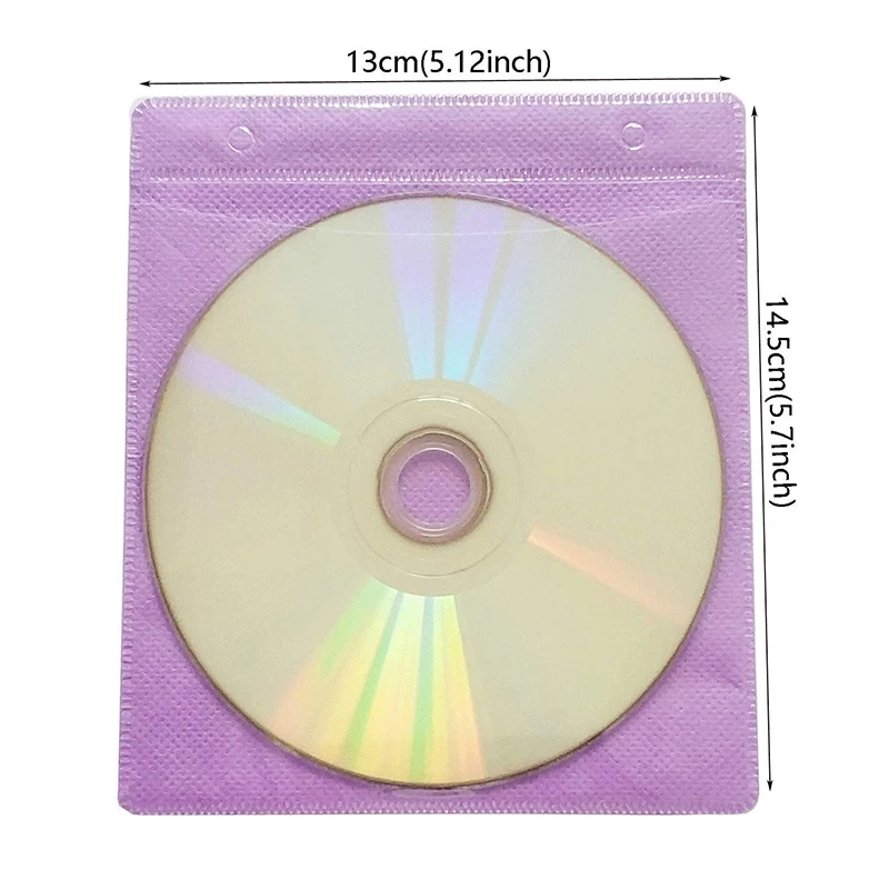 Custom Color Logo Design Premium Thick Non-Woven Material Double-Sided Refill Plastic Holder Sleeve Sleeves For CD DVD