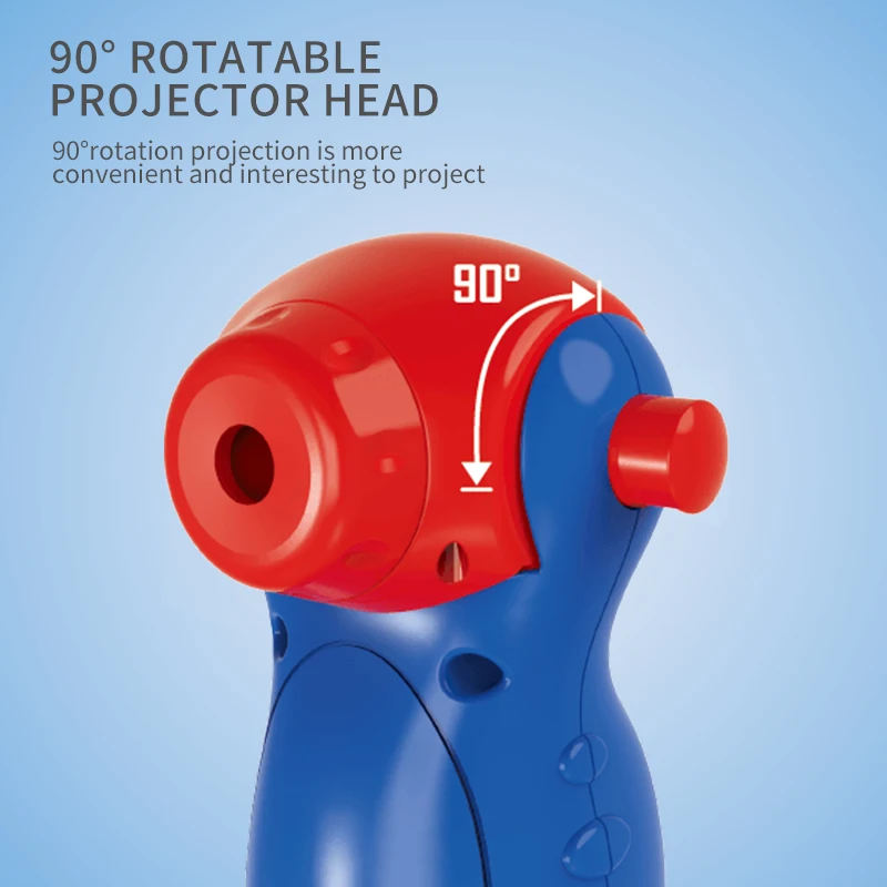 
Projection flashlight toy education LED cartoon animation projection lamp 90 rotating children projector luminous toys 