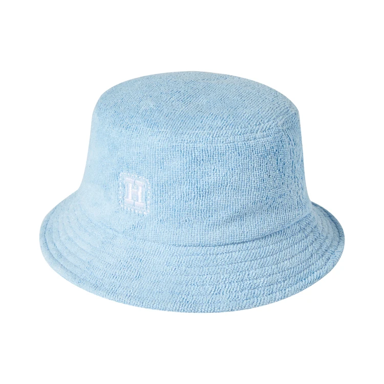Small Order Wholesale Female Terry Towel Bucket Hat Designer Embroidery Cap Bucket Hats