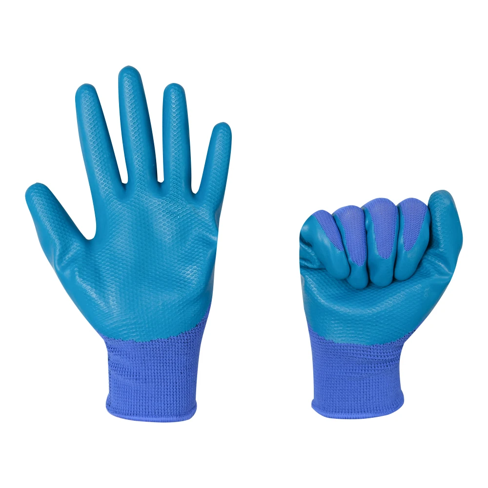 Hot selling Wear-resistant latex gloves Nylon Safety Rubber Coated Gloves 13 Gauge 60g/Pair Latex gloves For Heavy Duty Working