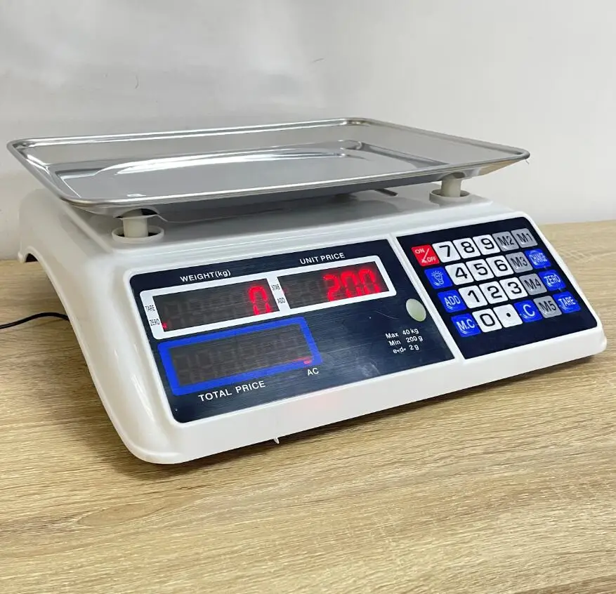 40KG/5G Digital Electronic Vegetable Price Weighing Machine Computing Scale for retail
