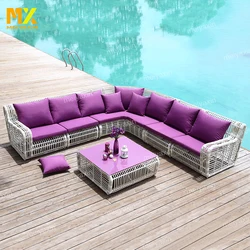Competitive price sun protection rattan wicker sea patio furniture set