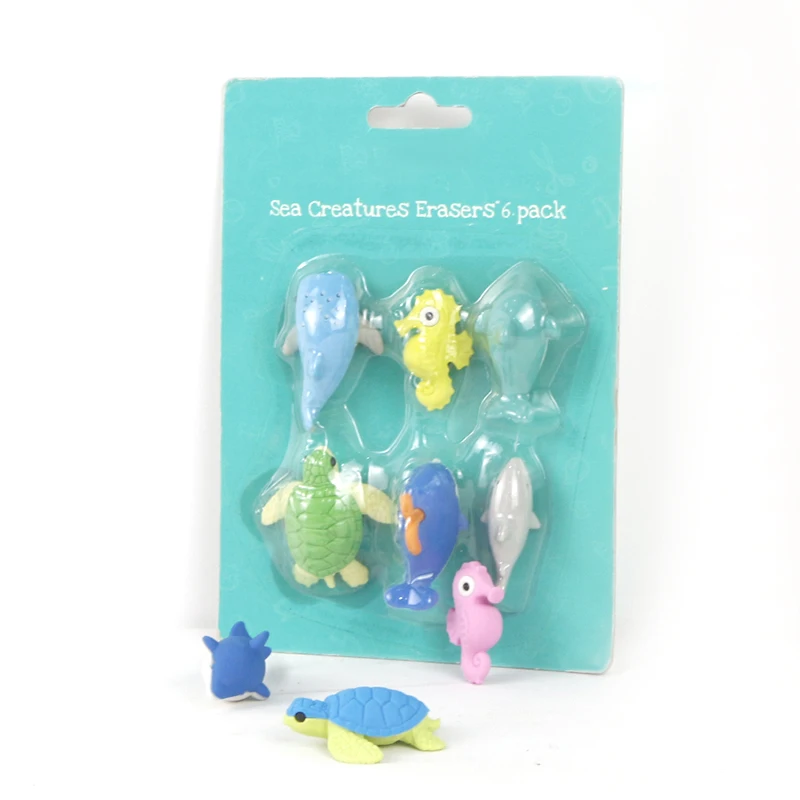 Soododo XDDA Custom Novelty wholesale for kids Cartoon toy 3D  Animals Pencil eraser Dolphin Eraser