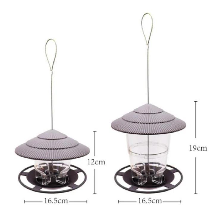 Transparent Plastic Wild Bird Feeder For Small Birds With 5 Feeding Ports
