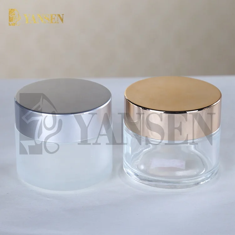wholesale 5g 10g 15g 20g 50g 100g luxury cosmetic glass jar frosted cosmetic packaging jar