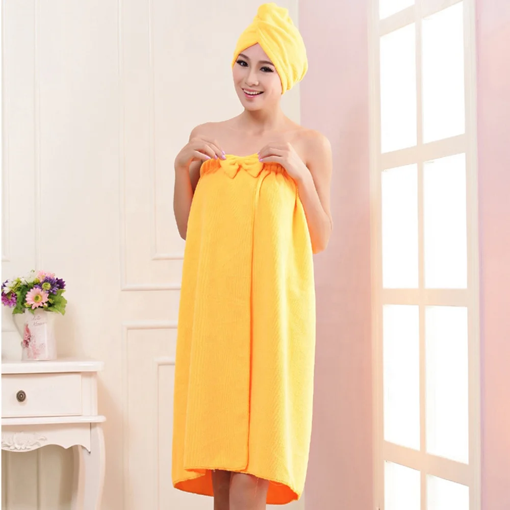 Custom Super Absorbent Quick Drying Coral Velvet Bath Skirt Wearable Bra Bath Skirt Shower Wrap Women Bath Towel