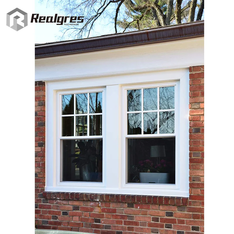 Replacement PVC Vinyl Sash Windows Glass Single Double-Hung Doors and Windows Grids Custom Black UPVC Sliding Windows