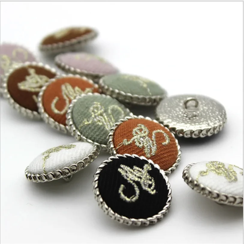 Cardigan Jacket Decoration Material DIY Clothing Metal Cloth Button