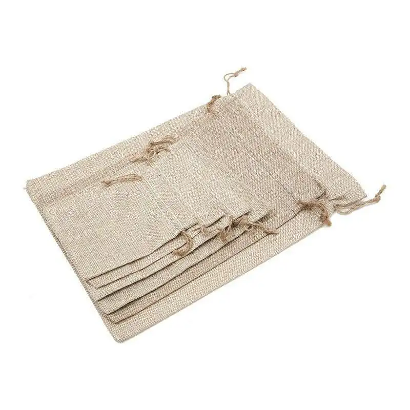 Джутовый тканевый мешок, количество со скидкой, сетчатый мешок на шнурке, упаковка для хранения, тканевый мешок