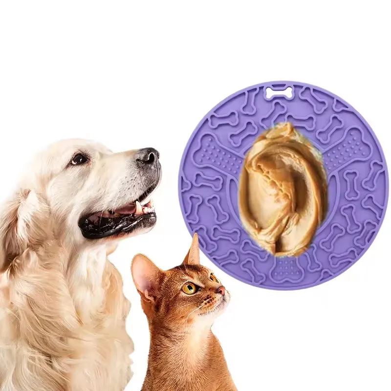 Hot New Dogs&Cats Lick Mat for Anxiety Relief Cute Bones Pattern Licking Pad for Boredom Reducer