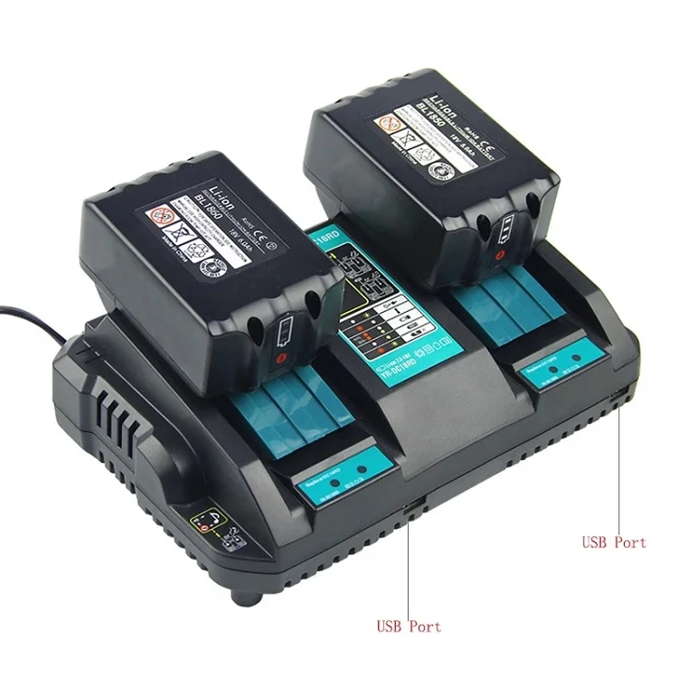 DC18RD 4A Makita Dual Charger Replacement For Makita 18V Battery Charger BL1830 BL1430 BL1850 BL1860 Makita Battery Charger