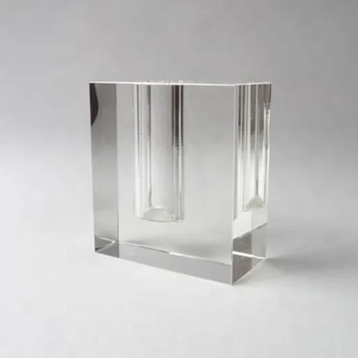 pure crystal block flower vase for home hotel restaurant cafe table top decors