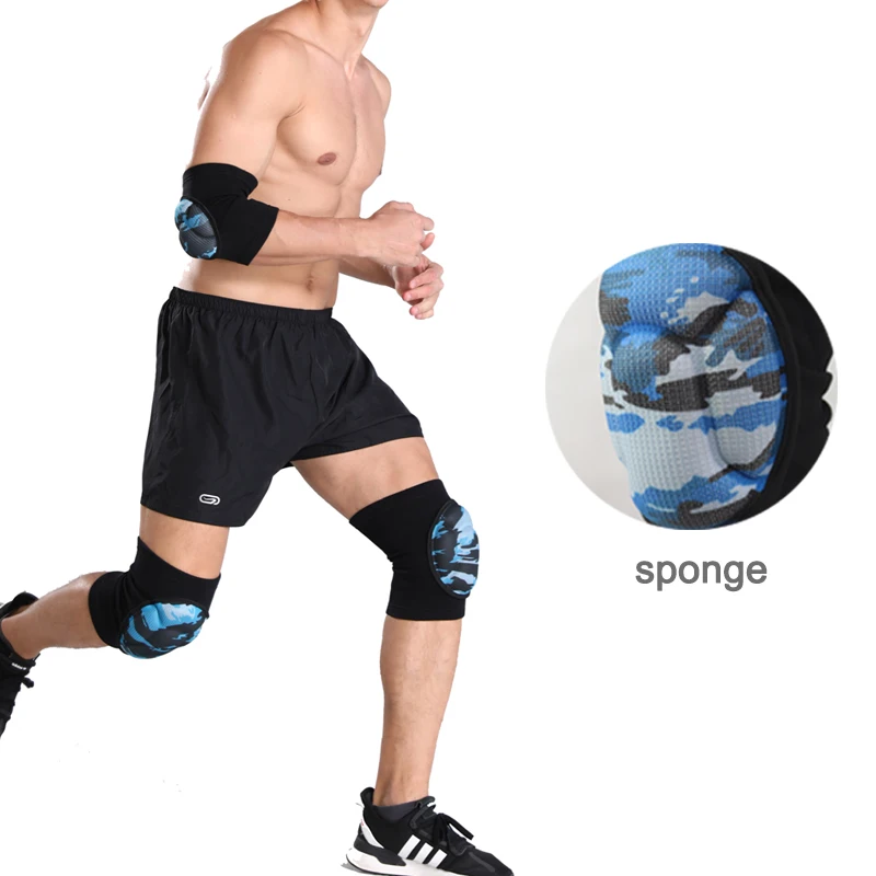 custom pattern sponge nylon elbow knee pads fitness football volleyball knee pads