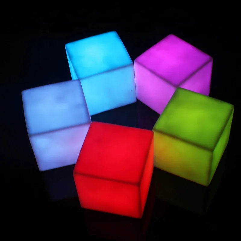 Wholesale waterproof LED cube color changing night lights by manufacturers