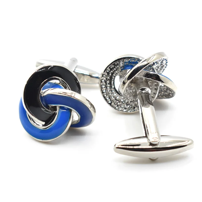 Wholesale New Arrival Blue Love Knot Premium Cuff links Custom Mens Unique Business Suit Shirt Wedding Tuxedo Trendy Cufflinks