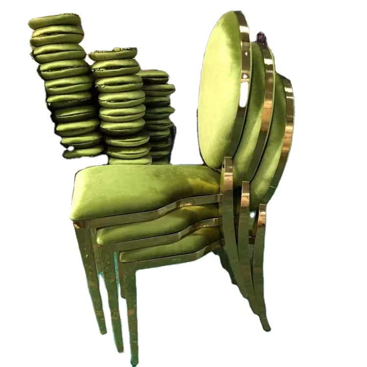 Outdoor furniture special modern gold diors chairs stainless steel light green garden party chair bride and groom wedding chairs