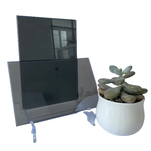 Art Dark Gray 3050*1830mm Paint Freezer Door Reflective Glass Flat