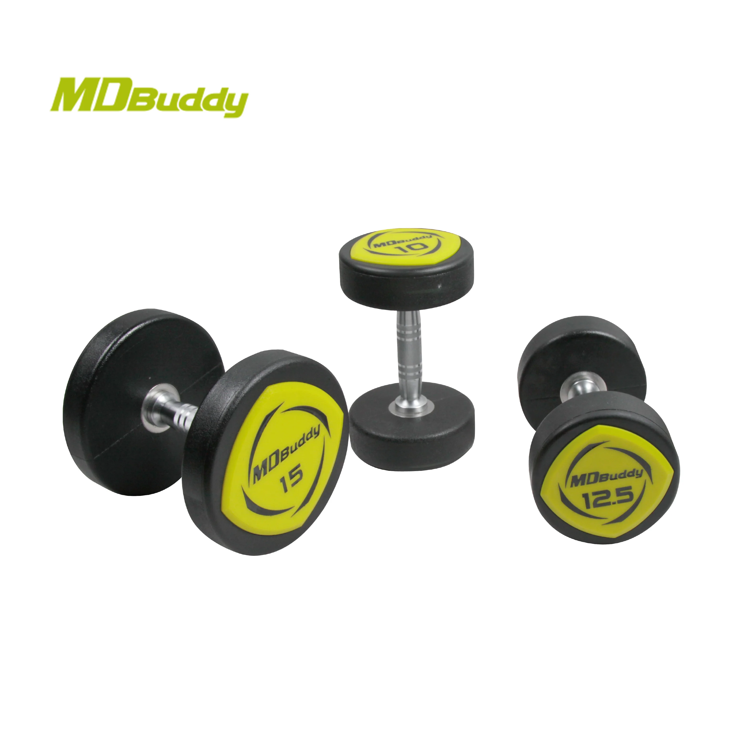 MDBuddy Custom Strength Training Free Weights Urethane Dumbbells PU Dumbbell Set