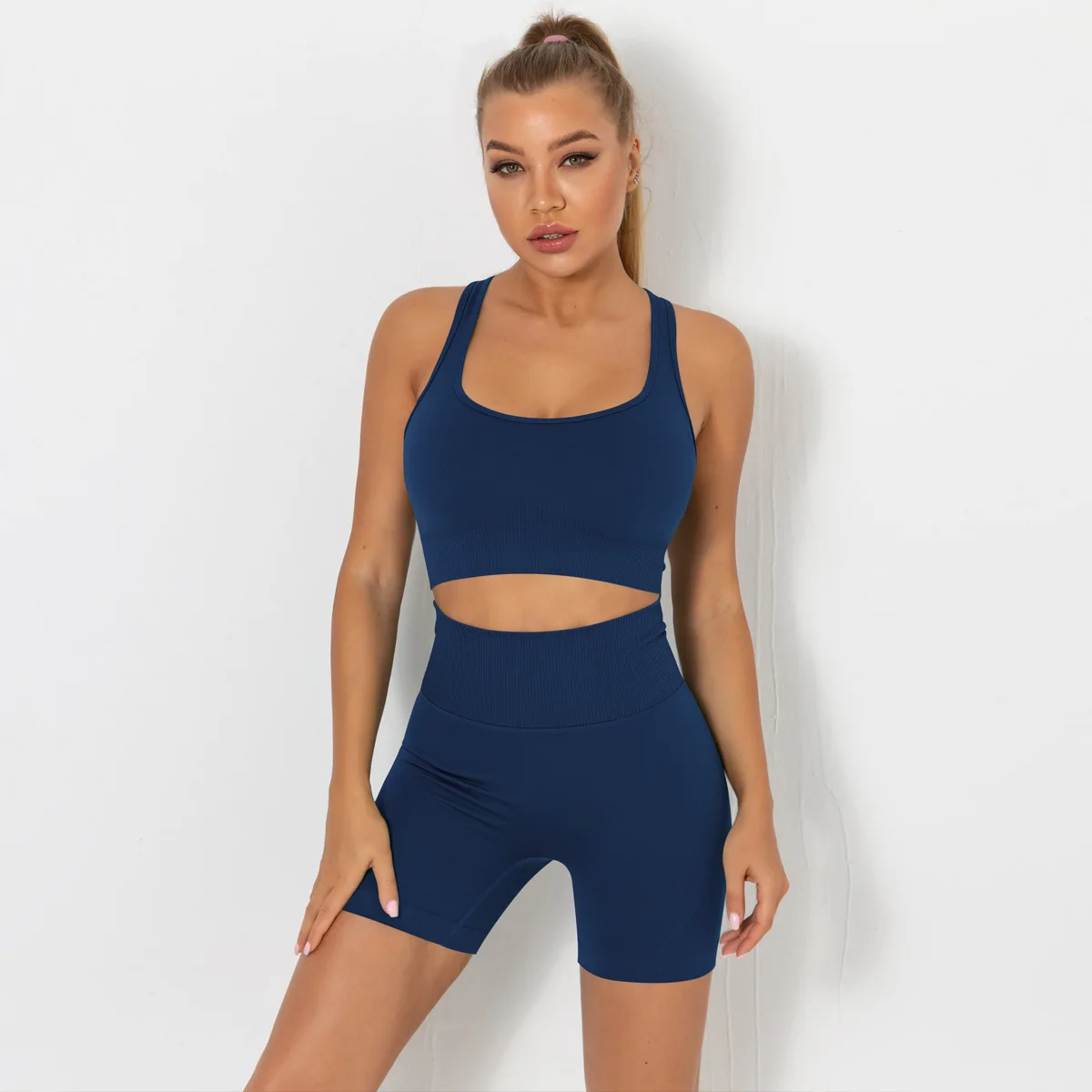 2022 Hot Sale Summer Women Butt Lift Leggings High Impact Yoga Bra Set  Gym Wear