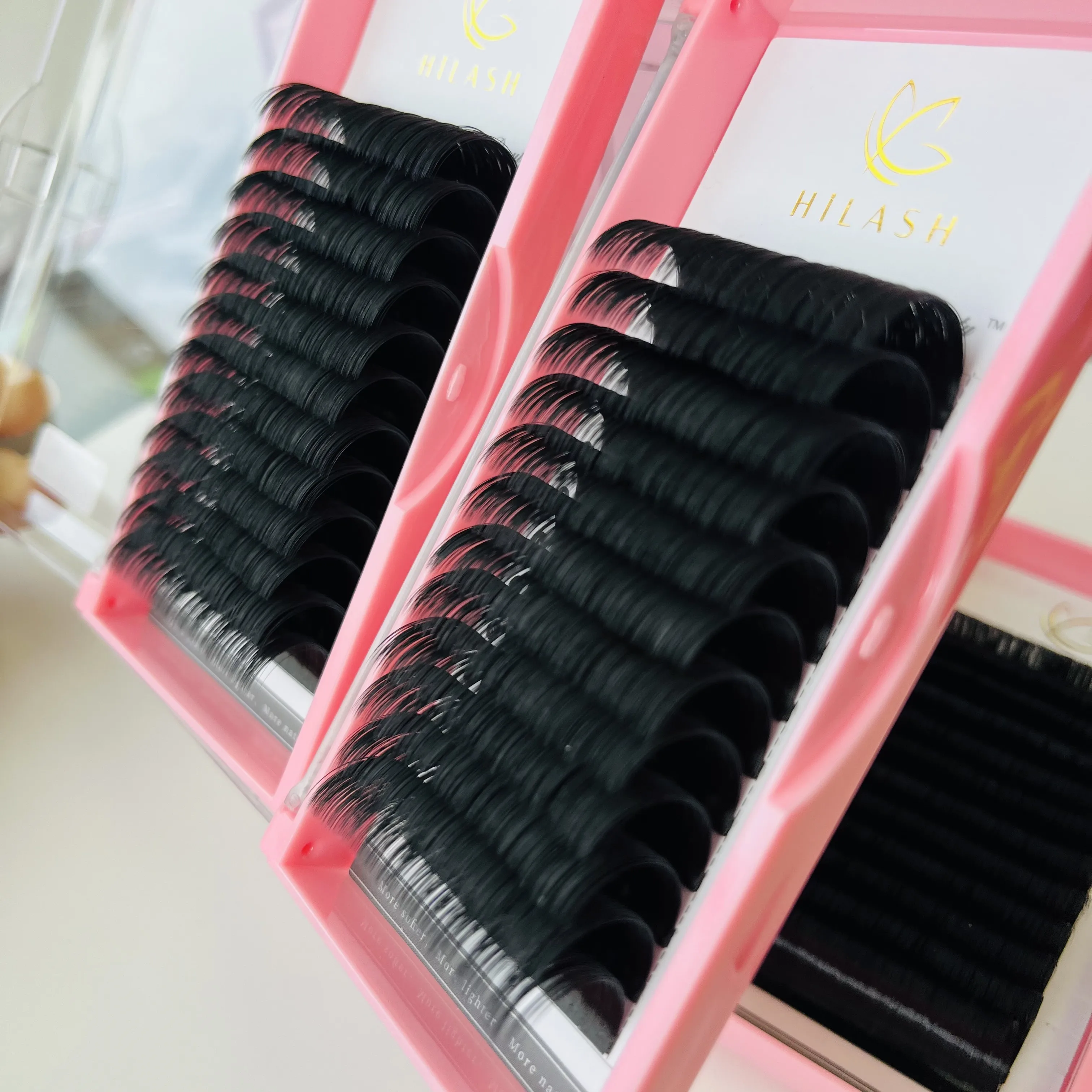 eye lashes silk matte lash extension volume trays custom logo velvet mink lashes 0.03mm 0.05mm0.07mm eyelash extension