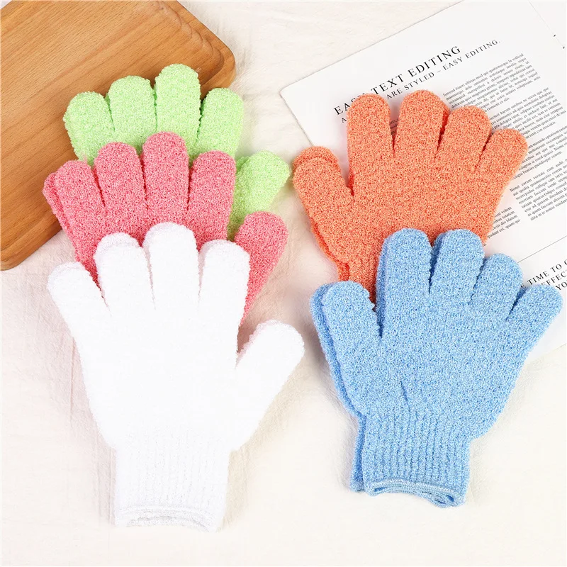 Uni Banner OEM Moroccan Bath Adult Bathing Shower Gloves Style Scrubber Sponge Exfoliating Body Foam Gloves Kids Eco Friendly