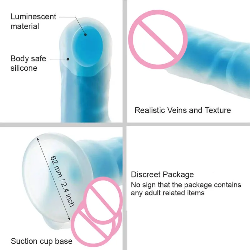 Large Size Soft Silicone Huge with Strong Suction Cup Adult Sex Toy Erotic Products Noctilucence Realistic Dildo for women
