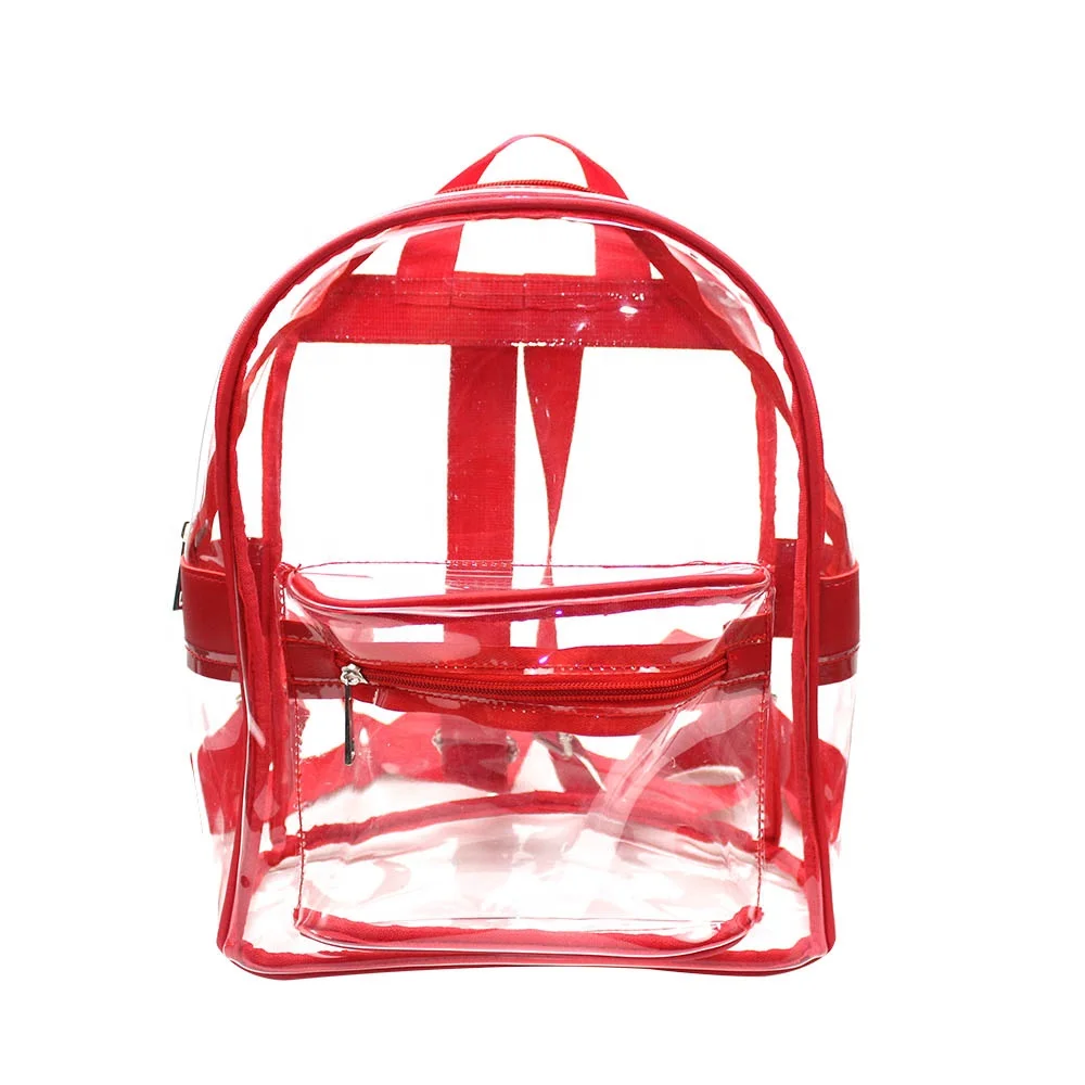 
High Quality Clear PVC Fashion Beach Bag School Backpack Transparent Waterproof shoulder strap Women Men sports outdoor Backpack 
