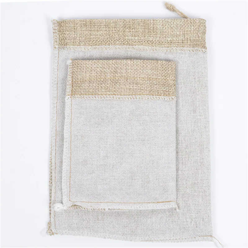 7x9cm 8x11cm Burlap Fabric Bag Jute Hemp Bags Wholesale Pouches jute burlap bags drawstring with logo